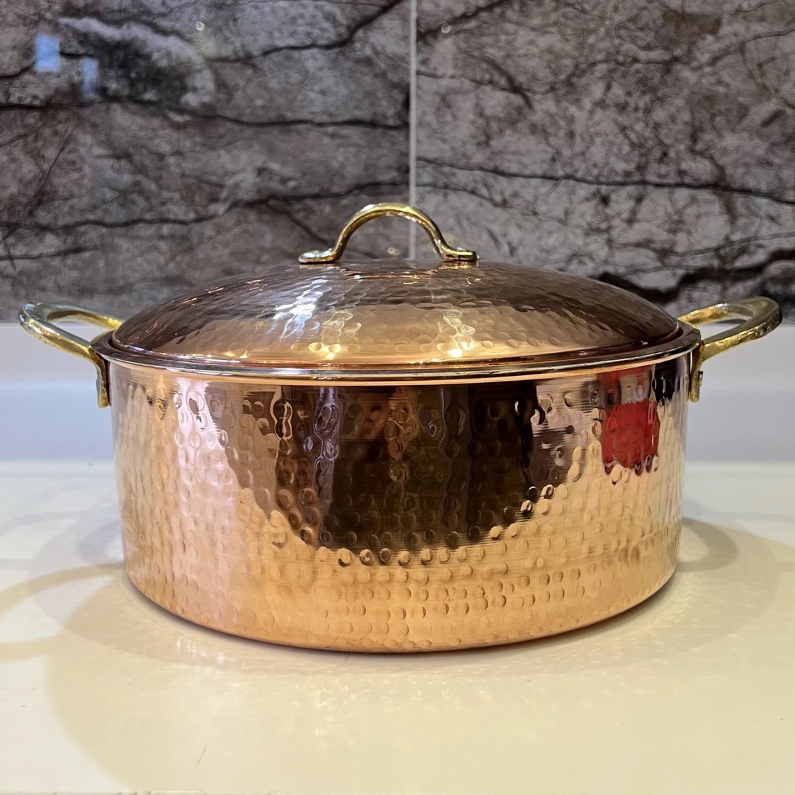 Copper Deep Cooking Pots with Lid